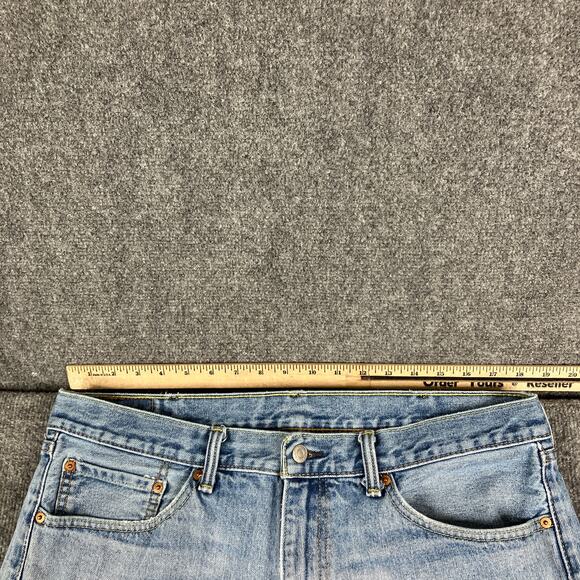 Levi's Light Wash Jeans Mens 38x32 Blue Distressed Straight Leg Casual Denim - Picture 5 of 11